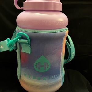 Classic purple HydroJug with tie dye sleeve